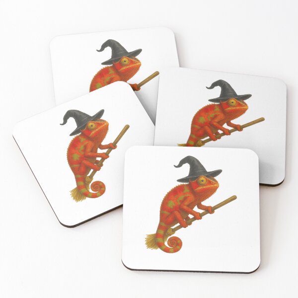Item preview, Red Witchy Iguana Riding a Broomstick designed and sold by thehaywirehoney.