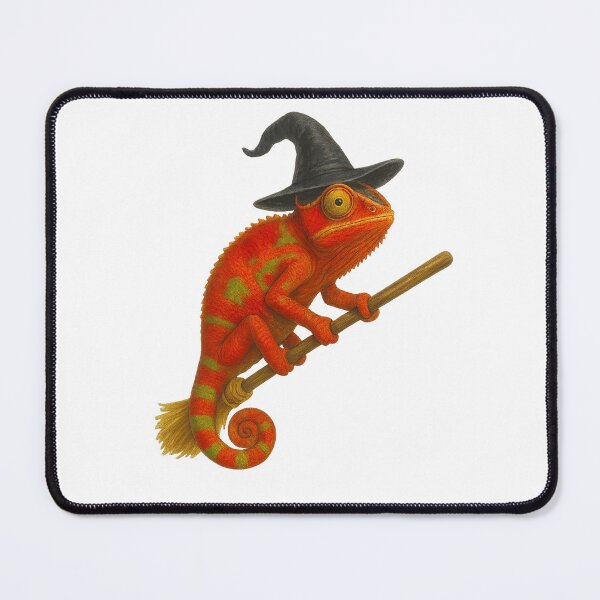 Item preview, Red Witchy Iguana Riding a Broomstick designed and sold by thehaywirehoney.