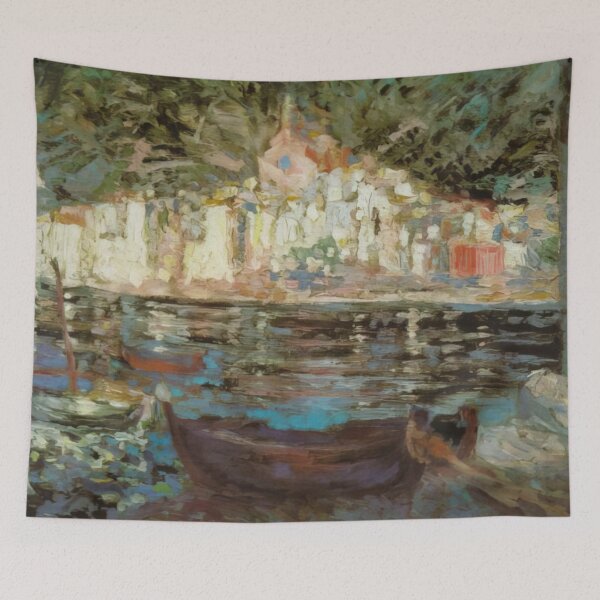 Item preview, View Of Cadaques From Playa Poal By Salvador Dali designed and sold by diegocastilo.