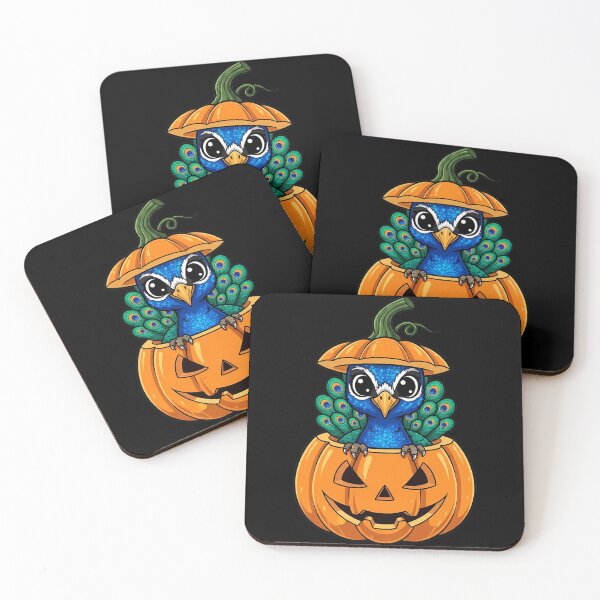 Item preview, Cute Peacock in Halloween Pumpkin Jack-o-Lantern designed and sold by k3rstman1.