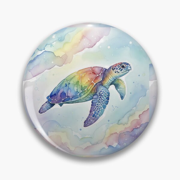 Item preview, Turtle Rainbow Watercolor | Colorful Sea Turtle Ocean Art designed and sold by DreamiCanvas.