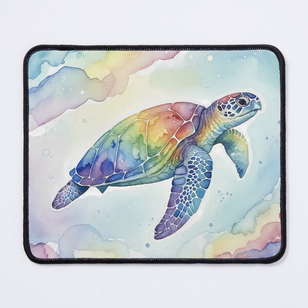 Item preview, Turtle Rainbow Watercolor | Colorful Sea Turtle Ocean Art designed and sold by DreamiCanvas.