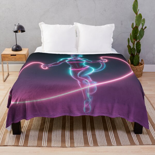 Item preview, Cyber Cat Neon Jump Rope Fitness Artwork designed and sold by ArgentoArt.