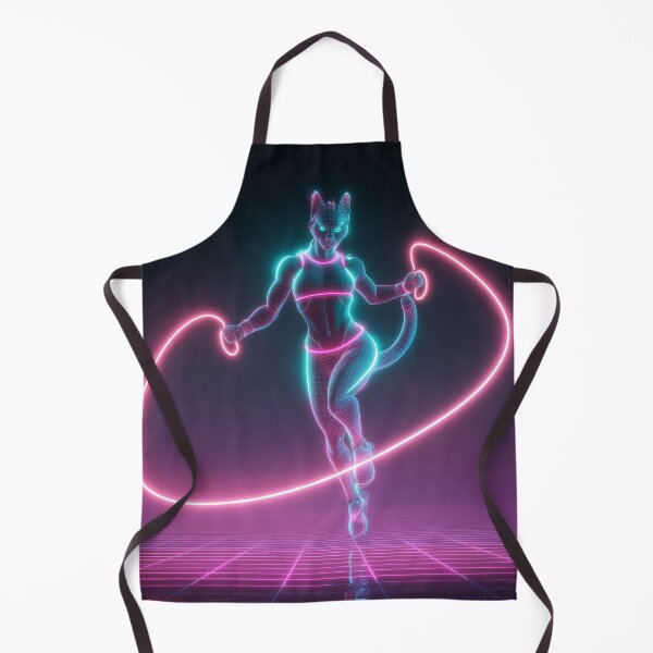 Item preview, Cyber Cat Neon Jump Rope Fitness Artwork designed and sold by ArgentoArt.