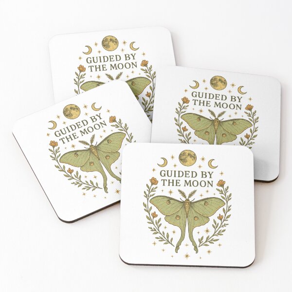 Item preview, Guided by the Moon – Luna Moth Celestial Botanical Spiritual Design designed and sold by inkoutninja.