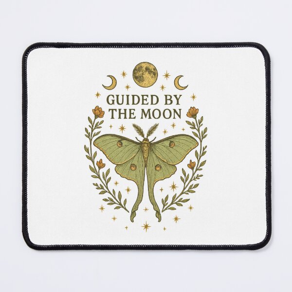 Item preview, Guided by the Moon – Luna Moth Celestial Botanical Spiritual Design designed and sold by inkoutninja.