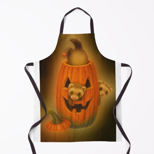 Item preview, Ferrets Playing with a Jack-o-lantern designed and sold by thehaywirehoney.