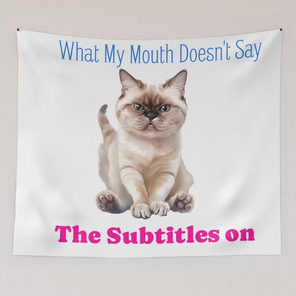 Item preview, Grumpy Cat Subtitles Face T-Shirt - Funny Sarcastic Quote designed and sold by ArtisticDesignsbyLinda.