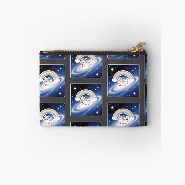 Item preview, Kawaii cat floating on a rainbow in space designed and sold by Origen88.