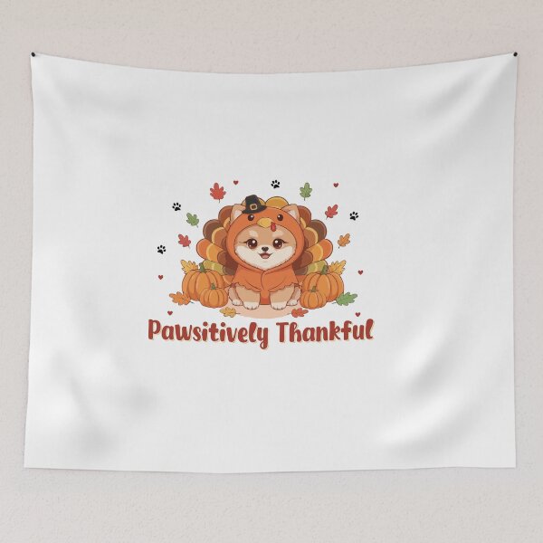 Item preview, Pawsitively Thankful Pomeranian Thanksgiving Cute Fall designed and sold by The Real Life Symphony.