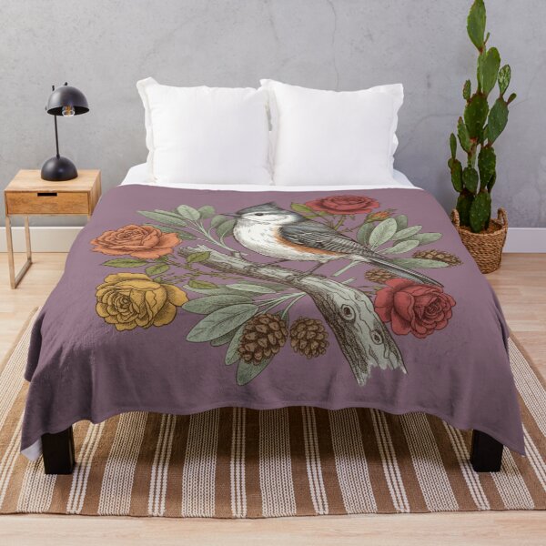 Item preview, Tufted Titmouse Bird Resting Among Vibrant Roses designed and sold by BirdsnStuff.