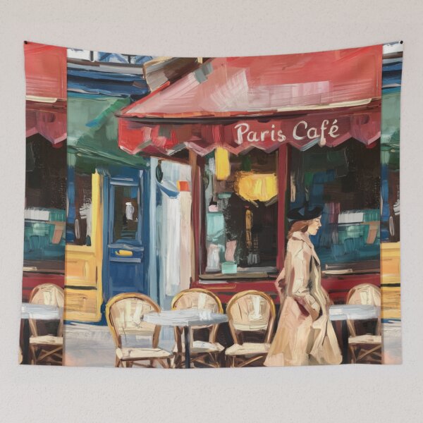 Item preview, French Cafe Watercolor Illustration … By Carraann designed and sold by CARRAANN.