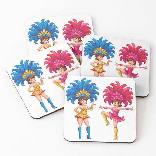 Item preview, Pixelated Showgirls Pinup Toon Illustration The Life of a Showgirl Cartoon Sticker designed and sold by Gurjeetpixelart.
