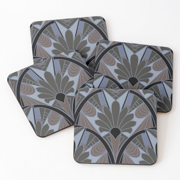 Item preview, Art Deco motifs in modern design - black blue green brown designed and sold by ahahdodo.