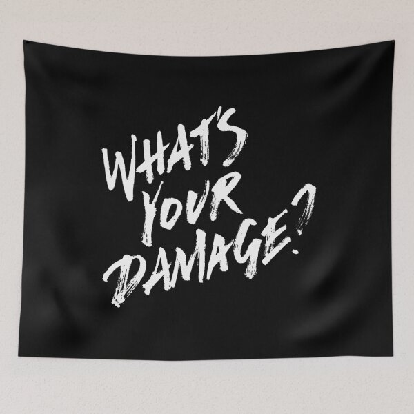 Item preview, What's Your Damage - White Text  	 designed and sold by rlmmhmhe77.