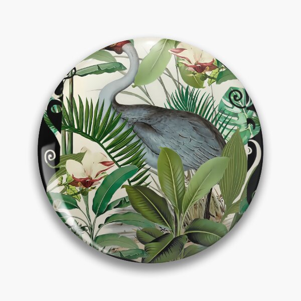 Item preview, Tropical Heron Bird Rainforest Throw Pillow 	 designed and sold by grtuodsj3.