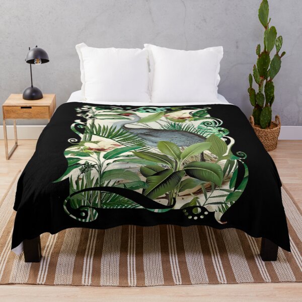 Item preview, Tropical Heron Bird Rainforest Throw Pillow 	 designed and sold by grtuodsj3.