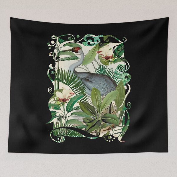 Item preview, Tropical Heron Bird Rainforest Throw Pillow 	 designed and sold by grtuodsj3.