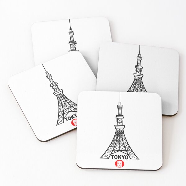Item preview, Tokyo Tower Minimalist T-Shirt - Clean Line Art Japanese Landmark with Kanji Stamp designed and sold by GowStar.