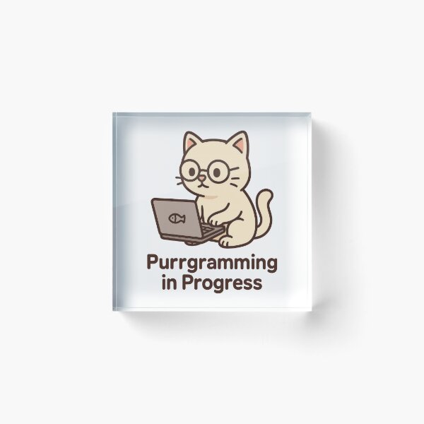 Item preview, Purrgramming in Progress – Cute Cat Coder Programming Pun Design designed and sold by inkoutninja.