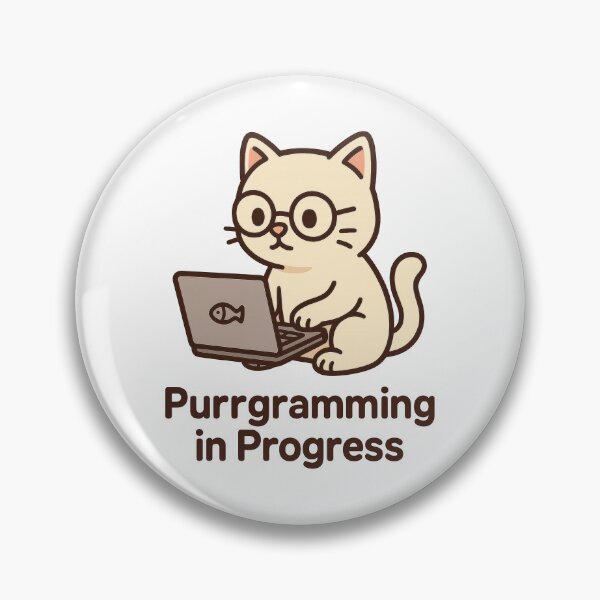 Item preview, Purrgramming in Progress – Cute Cat Coder Programming Pun Design designed and sold by inkoutninja.