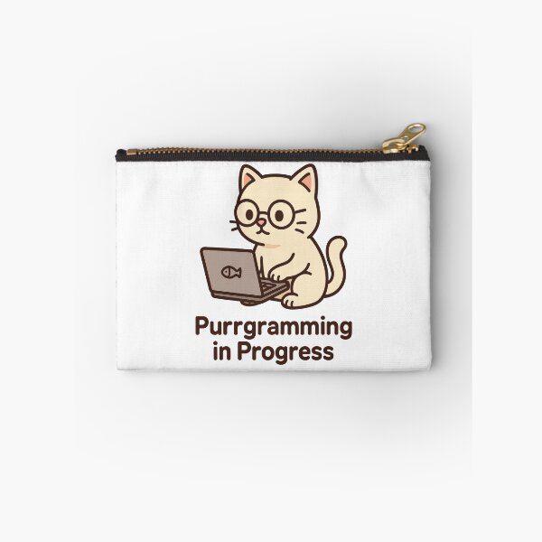 Item preview, Purrgramming in Progress – Cute Cat Coder Programming Pun Design designed and sold by inkoutninja.