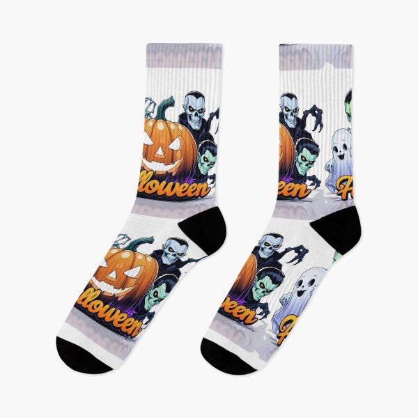 Item preview, Cartoon Halloween characters including a witch skeleton vampire mummy and ghost designed and sold by PWDigitalArt.