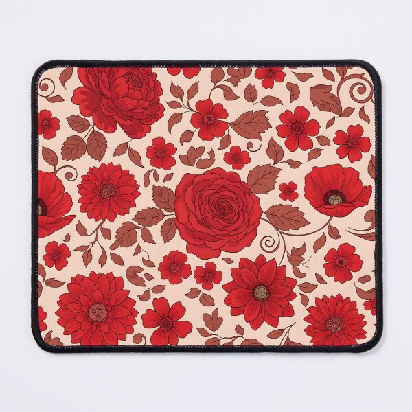 Item preview, Red Floral Pattern – Elegant Vintage Roses & Blossoms designed and sold by ShabanMerch.
