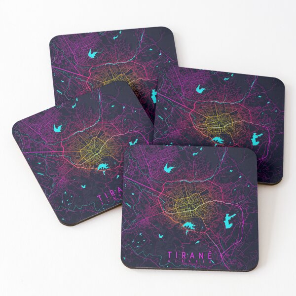 Item preview, Tirana City Map of Albania - Neon designed and sold by deMAP.