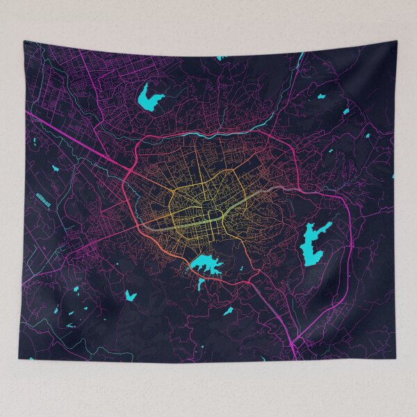 Item preview, Tirana City Map of Albania - Neon designed and sold by deMAP.