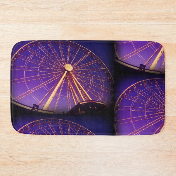 Item preview, Golden Ferris Wheel Against a Vibrant Purple Sky designed and sold by LeeAnnaRose96.