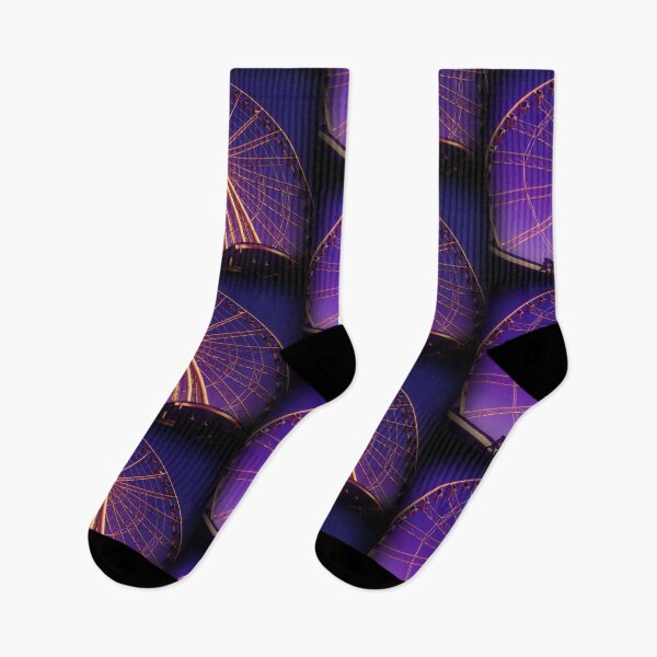 Item preview, Golden Ferris Wheel Against a Vibrant Purple Sky designed and sold by LeeAnnaRose96.