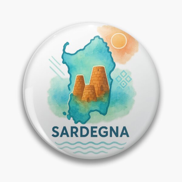 Item preview, Sardinia Watercolor with Nuraghe, Sun and Sea designed and sold by Arte Cartoon From TagTeam Group.