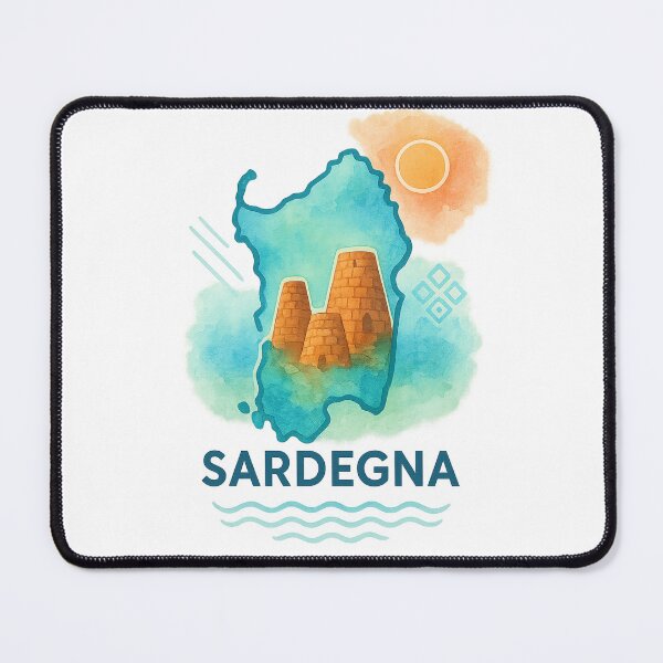 Item preview, Sardinia Watercolor with Nuraghe, Sun and Sea designed and sold by Arte Cartoon From TagTeam Group.