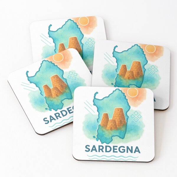 Item preview, Sardinia Watercolor with Nuraghe, Sun and Sea designed and sold by Arte Cartoon From TagTeam Group.