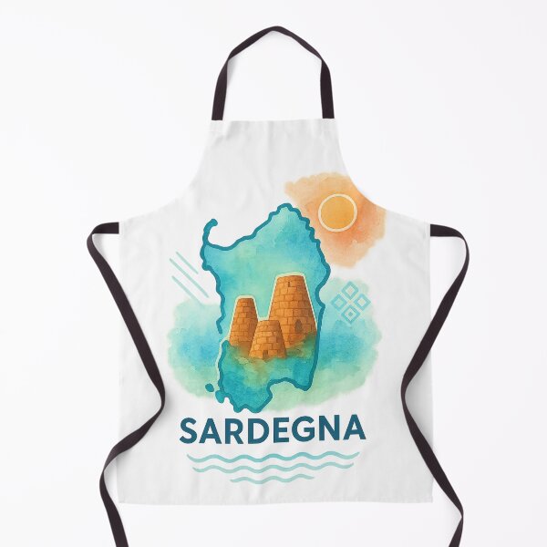 Item preview, Sardinia Watercolor with Nuraghe, Sun and Sea designed and sold by Arte Cartoon From TagTeam Group.