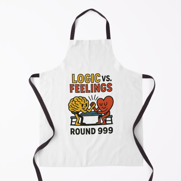 Item preview, Colorful Brain vs Heart Cartoon – Logic vs Feelings Round 999 – Funny Emotional vs Rational Conflict Illustration designed and sold by C-Kav.