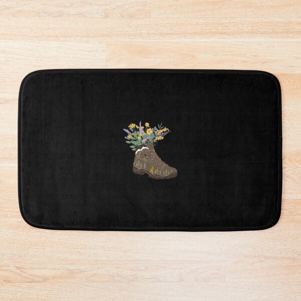 Item preview, Wildflowers In Hiking Boot With Snowcapped Mountains 	 	 designed and sold by hmzrkojq51.