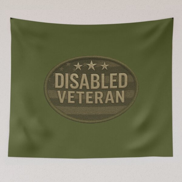 Item preview, DISABLED VETERAN Tactical Embroidered Patch – Dead Earth Military Design designed and sold by getpressedshirt.