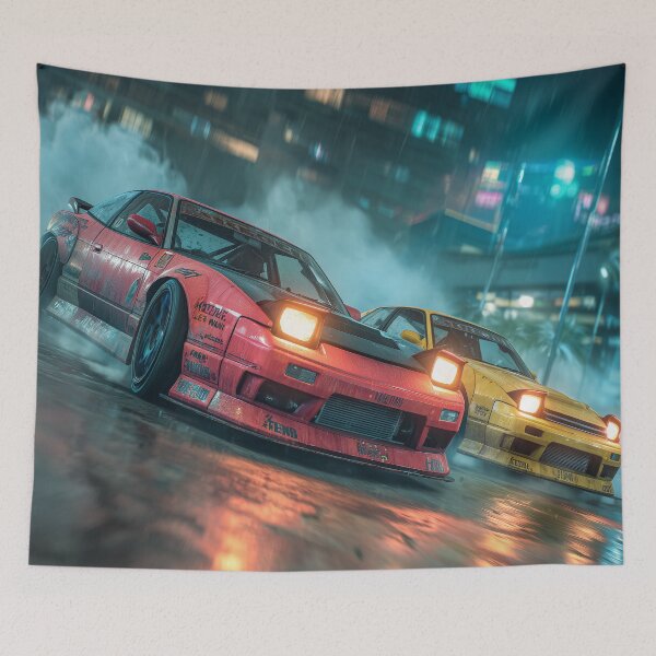 Item preview, Tokyo Rain – Midnight Drift Battle designed and sold by ArgentoArt.