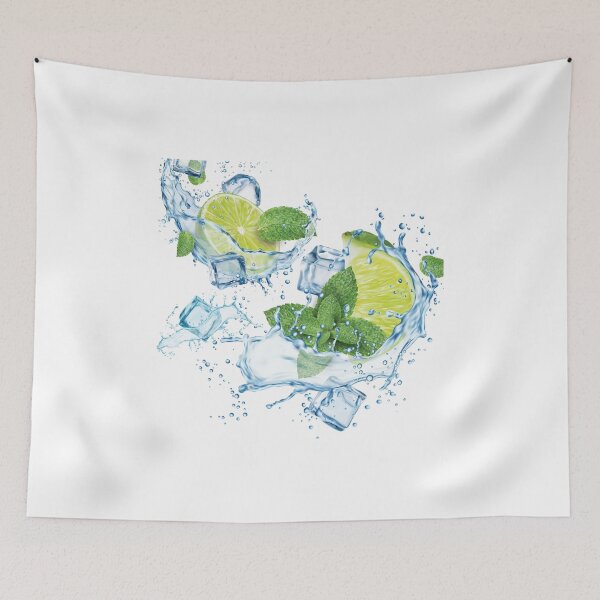 Item preview, Fresh Lime and Mint Splash | Summer Drink Design ,Colorful Fruits of Fun designed and sold by Happyfreedom.