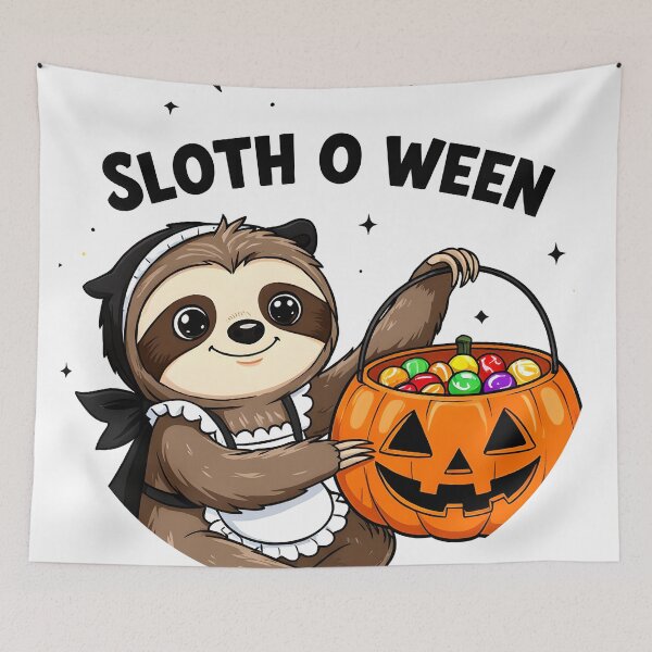 Item preview, halloween slothoween maid colorful cartoon sloth  designed and sold by SmashingDeals.