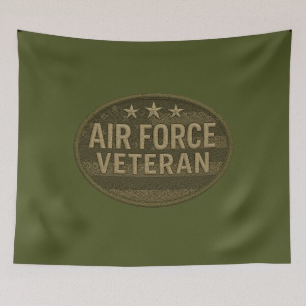 Item preview, AIR FORCE VETERAN Tactical Embroidered Patch – Dead Earth Military Design designed and sold by getpressedshirt.