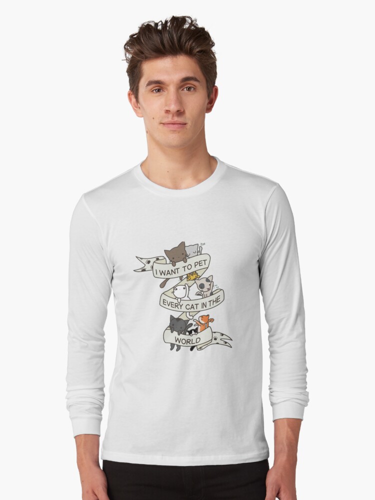 Thumbnail 1 von 5, Langarmshirt, Ich möchte jede Katze der Welt streicheln designt und verkauft von joshuanaaa.