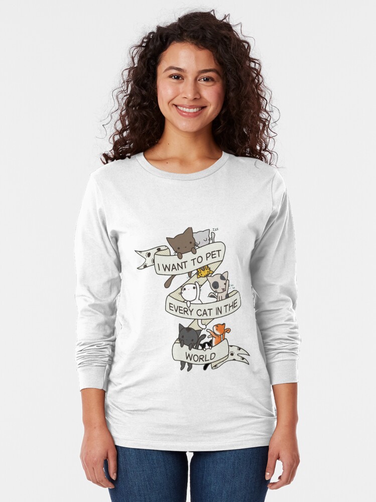 Thumbnail 2 von 5, Langarmshirt, Ich möchte jede Katze der Welt streicheln designt und verkauft von joshuanaaa.