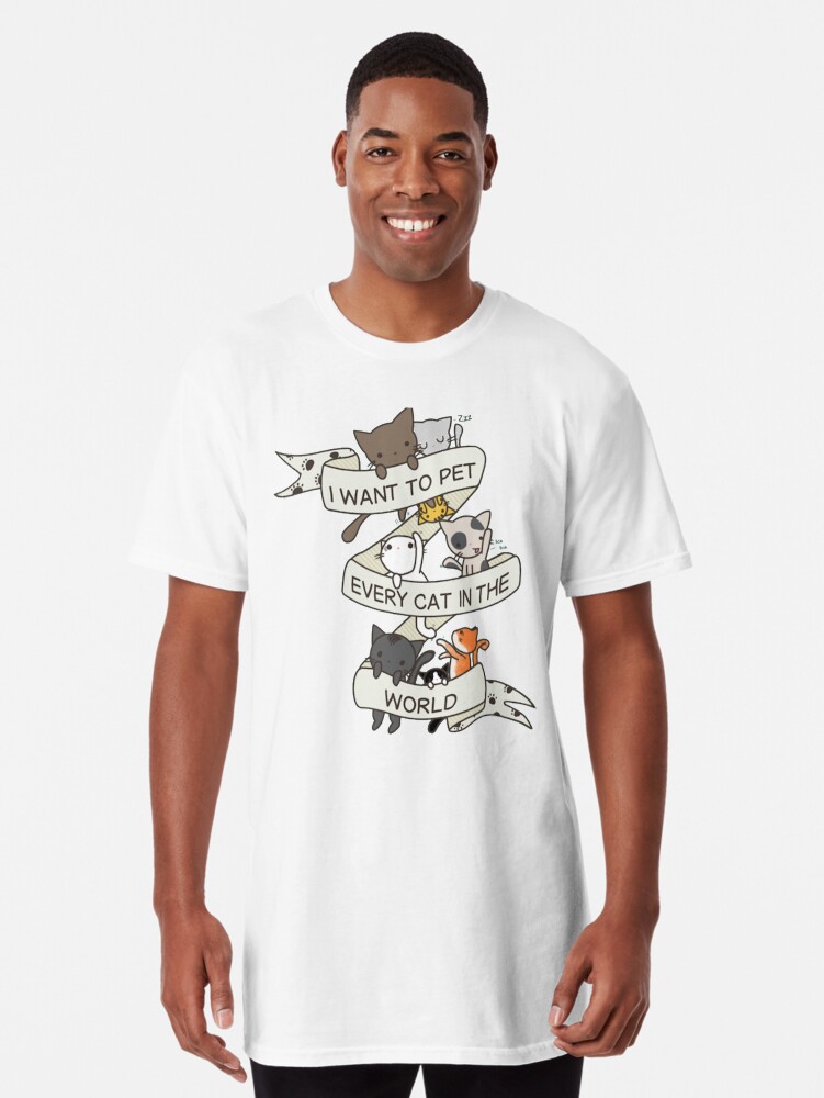 Thumbnail 1 von 5, Longshirt, Ich möchte jede Katze der Welt streicheln designt und verkauft von joshuanaaa.