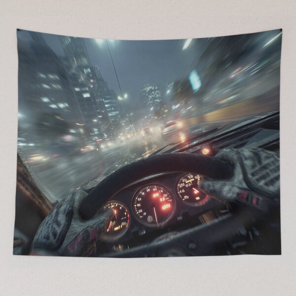 Item preview, Through the Drift – Neon Speed POV designed and sold by ArgentoArt.