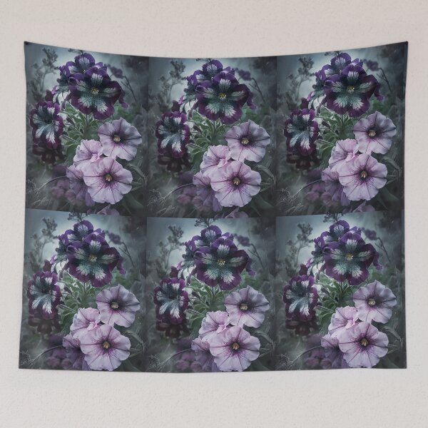 Item preview, dark petunias gothic flowers designed and sold by Lizzilzil.