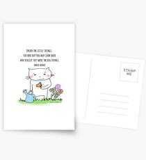 Enjoy the little things... life quote / cat doodle Postcards