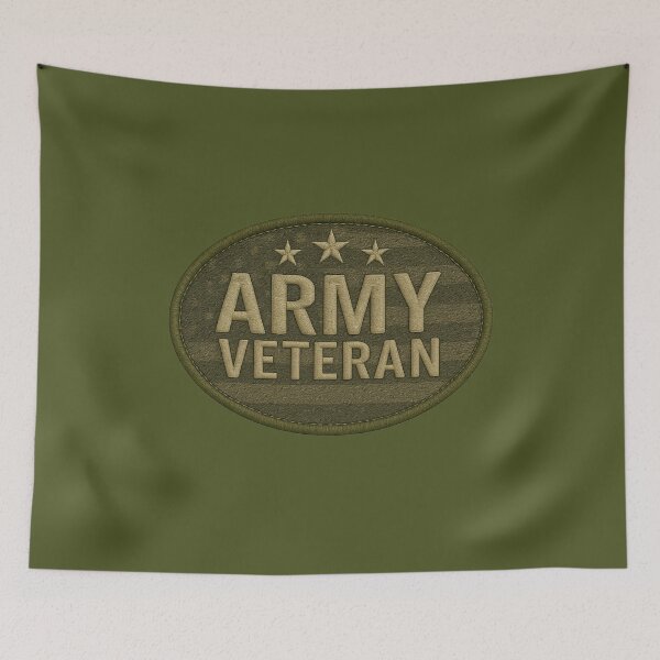 Item preview, ARMY VETERAN Tactical Embroidered Patch – Dead Earth Military Design designed and sold by getpressedshirt.